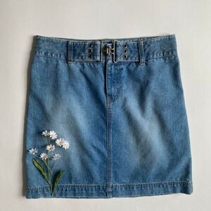 Y2K denim mini skirt